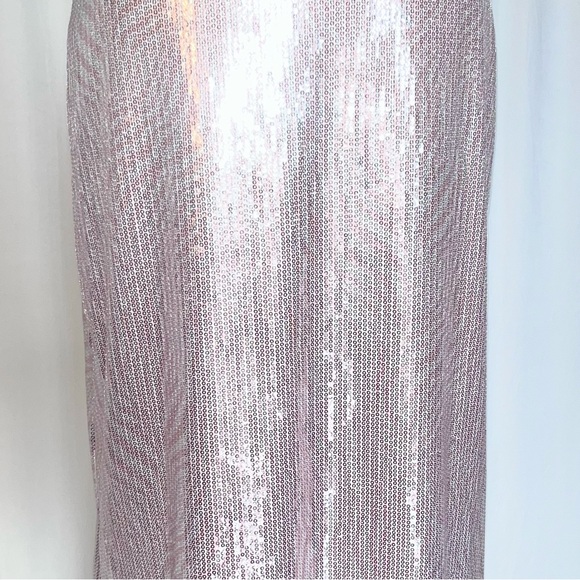 Michael Kors Elegant Pale Pink Zebra Print Sequin Midi Pencil Skirt - Picture 3 of 5